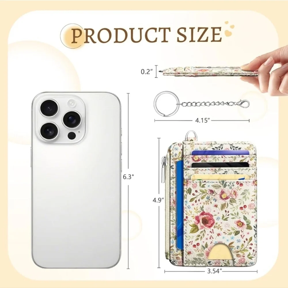 Floral Card Organizer with ID Window